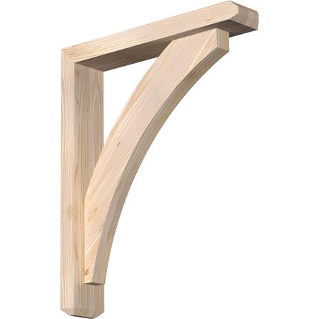 Ekena Millwork Thorton Craftsman Smooth Bracket w/ Offset Brace, Douglas Fir, 3 1/2"W x 18"D x 22"H BKT0402X18X22THR04SDF